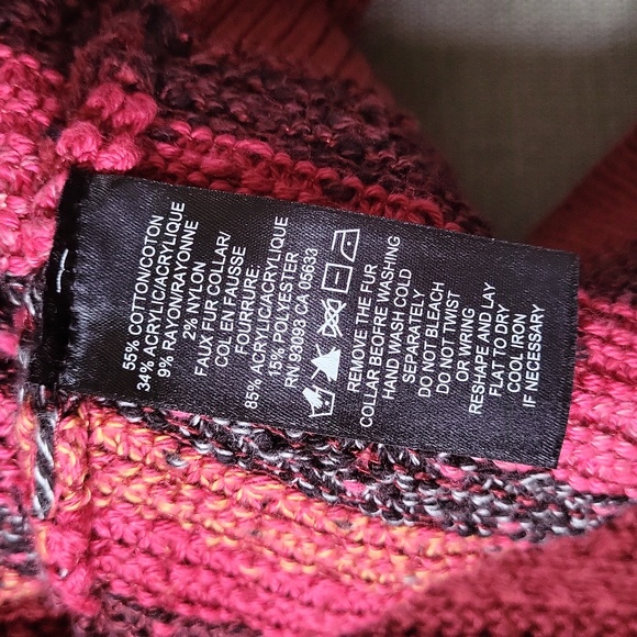 Nic+Zoe Chunky Snap Cardigan Faux Fur Collar Size Large - Picture 9 of 9